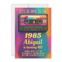 Convite de Aniversário Vintage anos 80