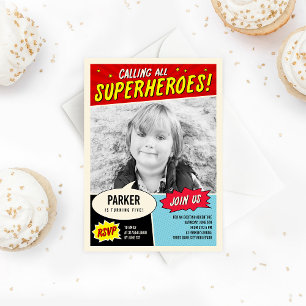 Convite de aniversário Vintage Comic