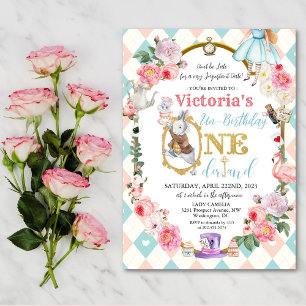 Convite de Aniversário Vintage da Alice no País da