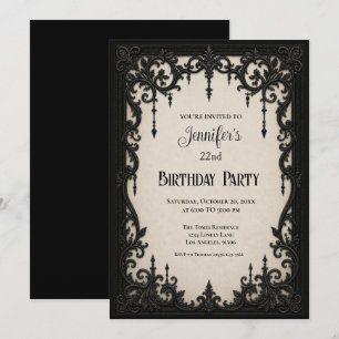 Convite de Aniversário Vintage Elegante