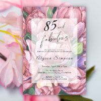 Convite de aniversário Vintage Floral 85º