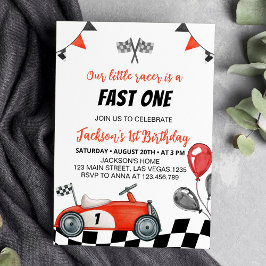 Convite de aniversário Vintage Race Car