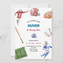 Convite de aniversário Vintage Softball