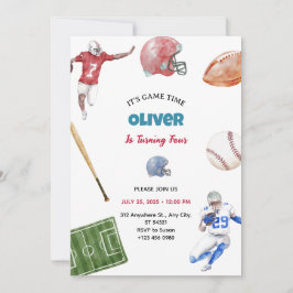 Convite de aniversário Vintage Softball