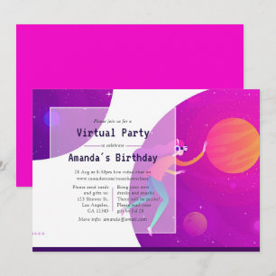 Convite de Aniversário Virtual Rosa-Claro