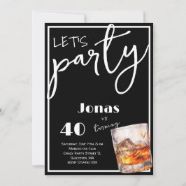 Convite de aniversário Whiskey para adultos