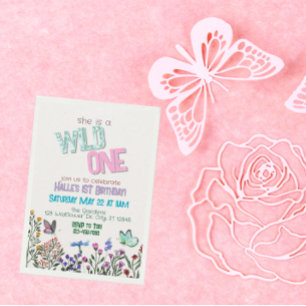 Convite de aniversário WIldflower Wild One