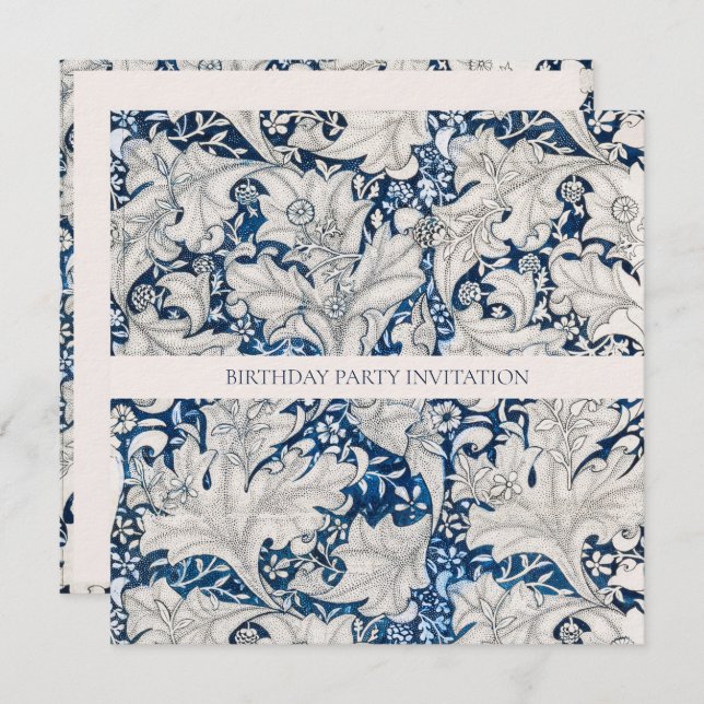 CONVITE DE ANIVERSÁRIO: WILLIAM MORRIS (Frente/Verso)