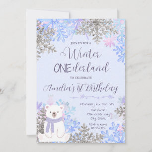 Convite de Aniversário Winter Onederland