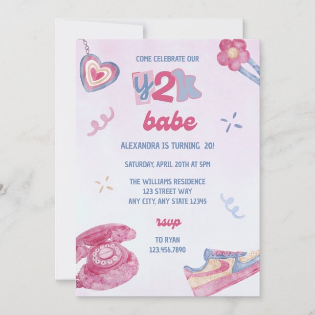 Convite de Aniversário Y2K (Frente)