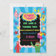 Convite de aniversário Yo Gabba Gabba