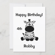 Convite de aniversário Zebra Goofy