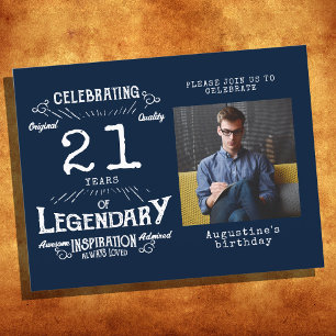 Convite de aniversários de aniversário de 21 anos