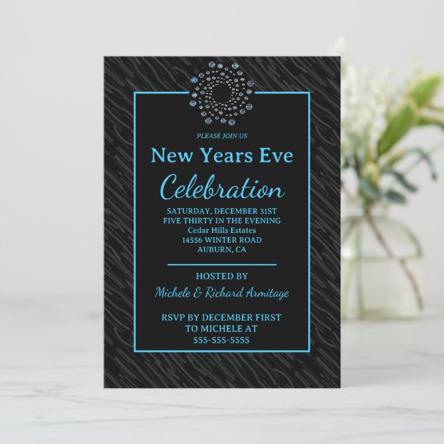 Convite de Ano Novo Chic (Em pé/Frente)