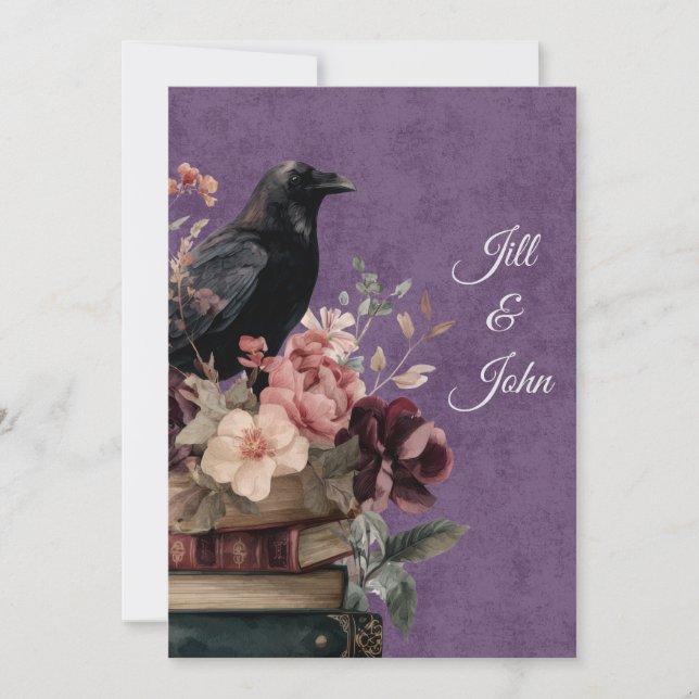 Convite de Antecipação Dark Academia Mystic Raven (Frente)