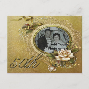 Convite de anúncio de bodas de ouro 50 anos