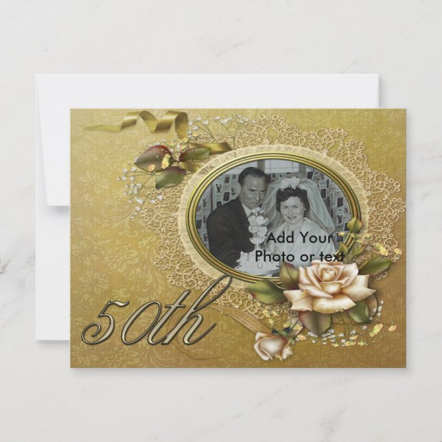 Convite de anúncio de bodas de ouro de 50 anos (Frente)