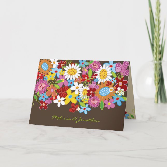 Convite de Anúncio de Cartão Personalizado de Flor (Frente)