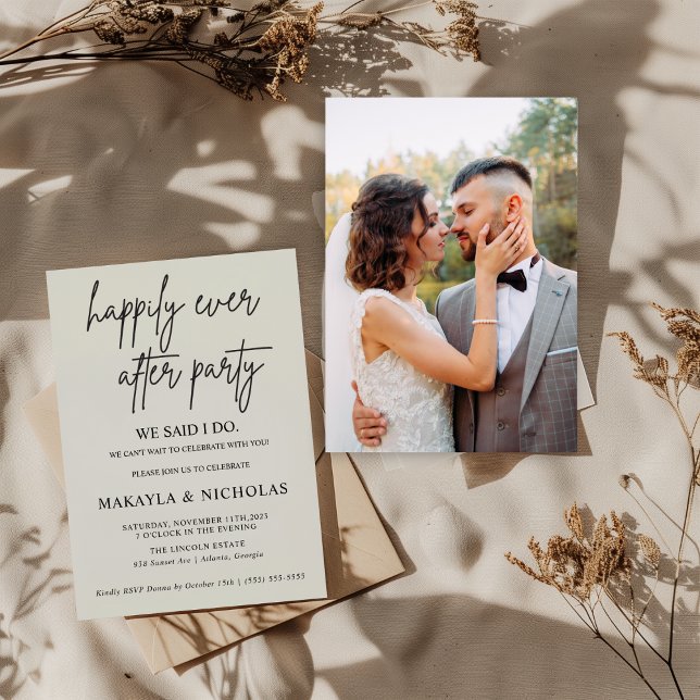 Convite de Anúncio de Casamento Simples com Fotos  (Criador carregado)