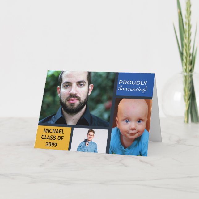 Convite de Anúncio de Formatura com Foto Personali (Frente)