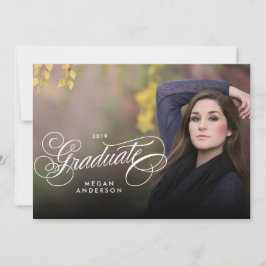 Convite de anúncio de graduação de fotos de script