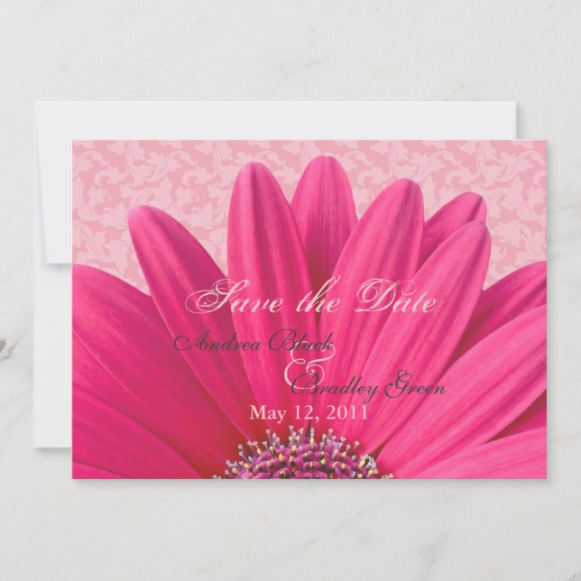 Convite de Anúncio de Salvar a Data Margarida Rosa (Frente)