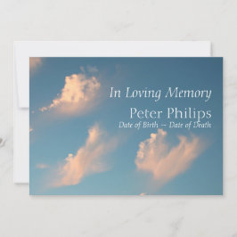 Convite de Anúncio Funeral da Nuvem de Rosto 1