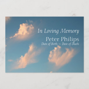 Convite de Anúncio Funeral da Nuvem de Rosto 1