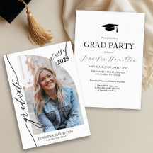Convite de Anúncio para Festa de Formatura com Fot
