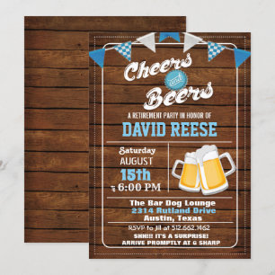 CONVITE DE APOSENTADORIA Cheers and Beers PARA QUA