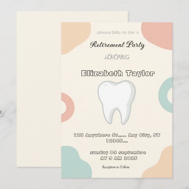 Convite de aposentadoria de dentista - Obrigado De (Frente/Verso)