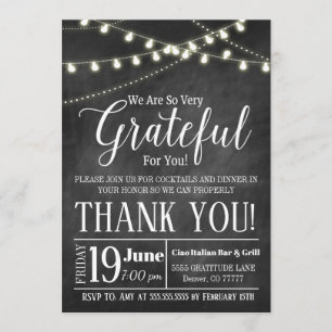 Convite De Apreciação, Agradecido Por