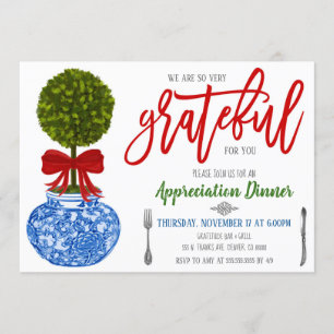 Convite de Apreciação de Férias, Grata para você