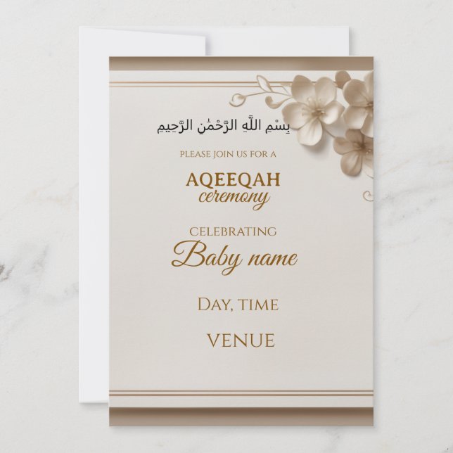 Convite de Aqeeqah  (Frente)