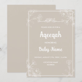 Convite de Aqeeqah Aqiqah Floral Moderno Instantân