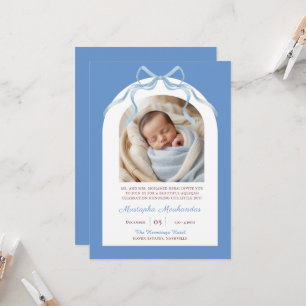 Convite de Aqiqah para Bebê Menino com Arco de Laç