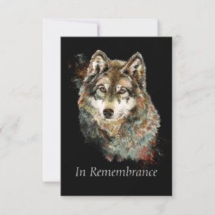 Convite De Aquarela Animal Do Lobo Memorial Person