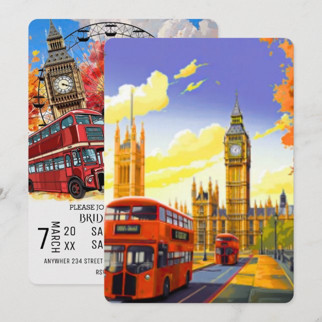 Convite de aquarela da Nova Inglaterra TEMPLATE, E (Frente/Verso)