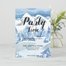Convite de Aquarela de Winter Wonderland