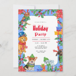 Convite de Aquarela para Festa de Férias de Natal