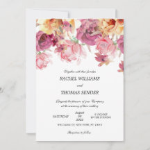 Convite De Aquarela Rustic Floral Autumn