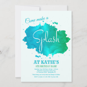 Convite de Aquarela Splash