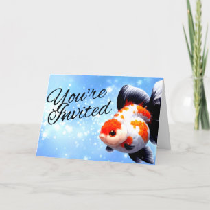 Convite de Aquário de Peixe Dourado Oranda Fancy G