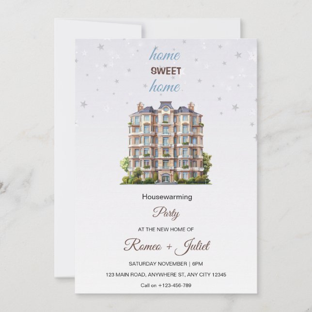 Convite de Aquecimento da Casa Casa Doce Lar (Frente)