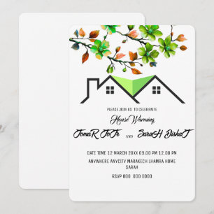 Convite de Aquecimento da Casa Editável, P