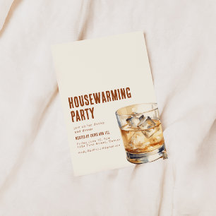 Convite de Aquecimento de Casa Simples com Bebida