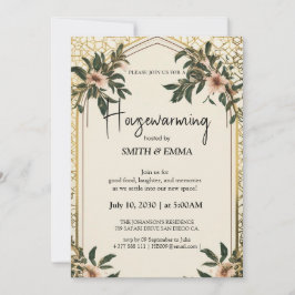 Convite de Aquecimento Floral Elegante para Nova C