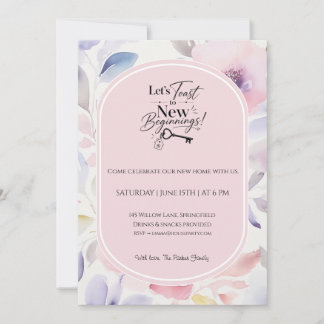 Convite de Aquecimento Floral Pastel para Nova Cas