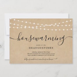 Convite de Aquecimento Rústico para Festa em Casa