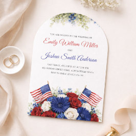 Convite de Arco de Casamento Americano de 4 de Jul